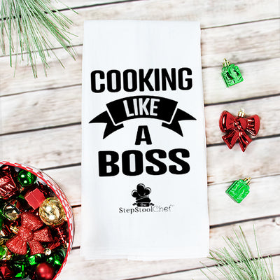 Cooking Like A Boss Kitchen Towel - Step Stool Chef | Empowering Kids As Leaders In The Kitchen